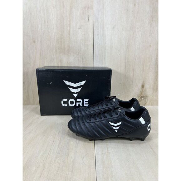 NEW Core SR Pitch Vision Black Leather Football Cleats Mens Size 11 - Picture 1 of 10